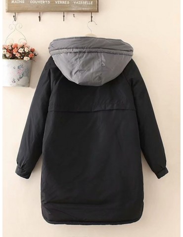 Casual Irregular Hem Zipper Coat for Women