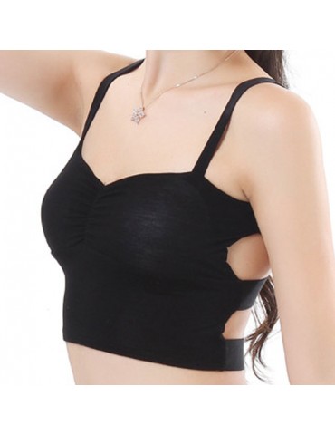 Hollow Criss-cross Back Bandeau Tank Top Camisole Breathable Yoga Bras