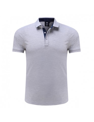 Mens Brief Style Solid Color Tops Turn-down Collar Short Sleeve Casual Cotton Golf Shirt