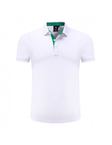 Mens Brief Style Solid Color Tops Turn-down Collar Short Sleeve Casual Cotton Golf Shirt