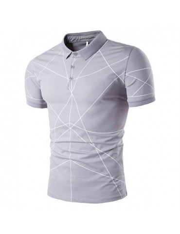 Mens Cotton Breathable Line T Shirts Casual Regular Fit Short Sleeve Golf Shirt