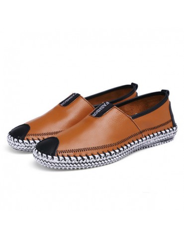 Big Size Men Stitching Toe Protecting Flat Lazy Shoes Slip On Casual Loafers