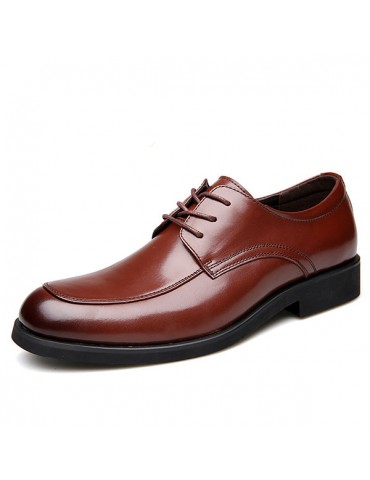 Men Round Toe Classic Lace Up Business Casual Shoes