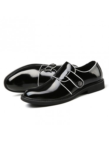 Men British Style Microfiber Leather Slip Resistant Formal Shoes