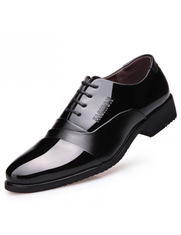 Men Cap Toe Microfiber Leather Non-slip Business Casual Formal Shoes