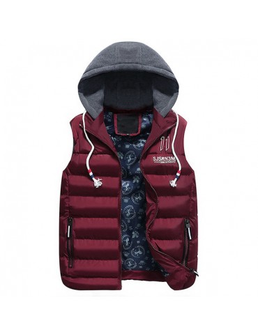 Winter Stylish Sports Thicken Slim Hooded Casual Vests for Men