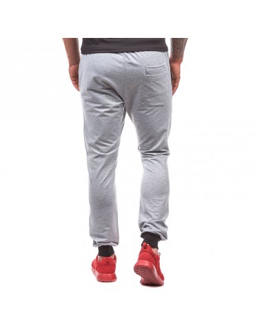 Mens Solid Color Holes Drawstring Slim Fit Training Running Casual Sport Pants