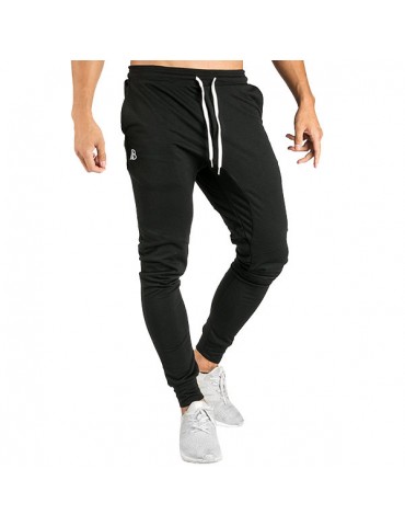 Mens Drawstring Elastic Waist Slim Fit Fitness Running Casual Sport Pants