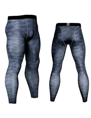 Mens PRO Quick-drying High-elastic Camouflage Skinny Legging Jogging Training Sport Pants