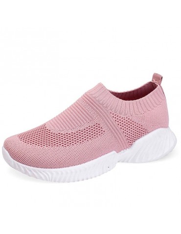 Mesh Knitted Breathable Lightweight Pure Color Sport Casual Shoes