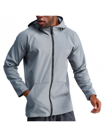 Mens Hooded Quick-drying Breathable Fleece Lined Warm Sport Running Casual Jacket