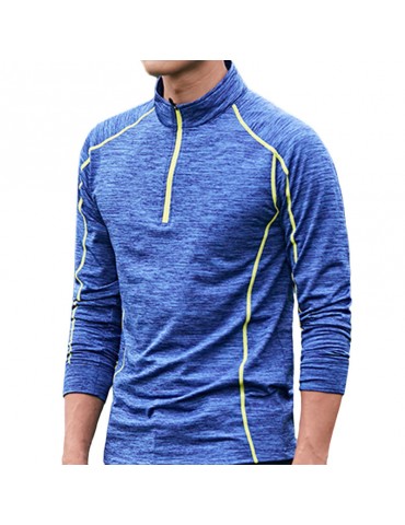 Men's Elastic Fitness T-Shirt Outdoor Running Fast Drying Tops Tight Shirt Long Sleeve T-Shirt