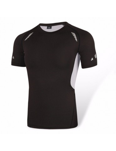 Men Breathable Quick-drying Sports Tights Tops Running Fitness Short-sleeved Bodybuilding T-shirt