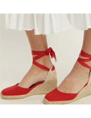 Large Size Strappy Wedges Espadrilles Casual Shoes