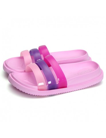 Jelly Colorful Rainbow Portable Slip On Flat Slippers