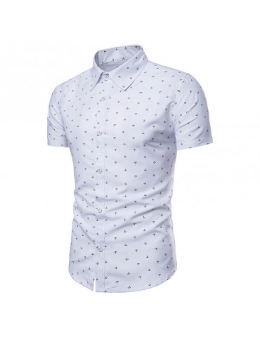 Summer Casual Floral Printing Short Sleeve Shirts For Men