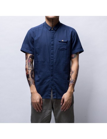 Men Casual Solid Color Short Sleeve Linen Shirts