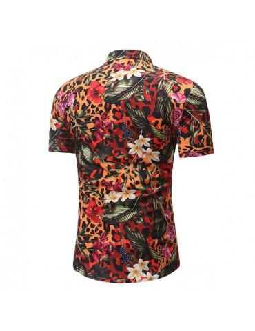 Short Sleeve Flower Printing Summer Hawaiian Shirt for Men