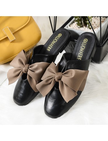 Bowknot Round Toe Mules