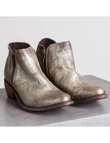 Tattered Chunky Heel Zipper Ankle Boots