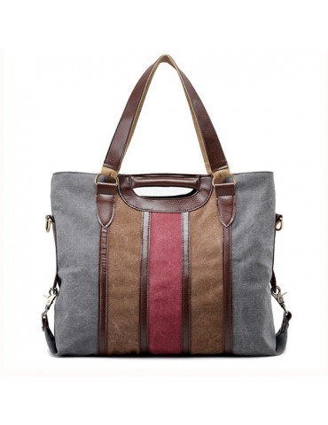 Women Canvas Rainbow Stripe Handbag Outdoor Casual Tote Bag Picnic Bag Crossbody Bag