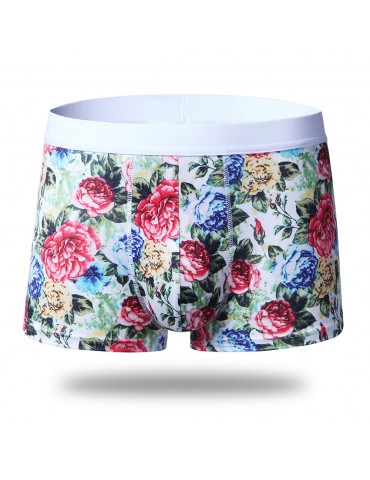 Mens Underwear Breathable Printing Boxer Casual Male Boxer Briefs