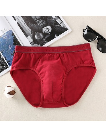 Mens 100%Cotton Breathable Well-absorbent Character Printed U Convex Pouch Brief Underwear