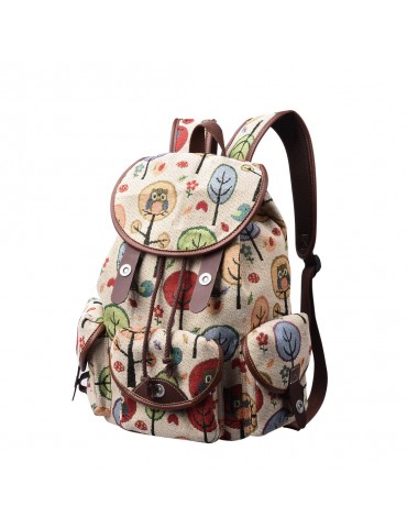 Large Capacity School Bag Canvas Backpack