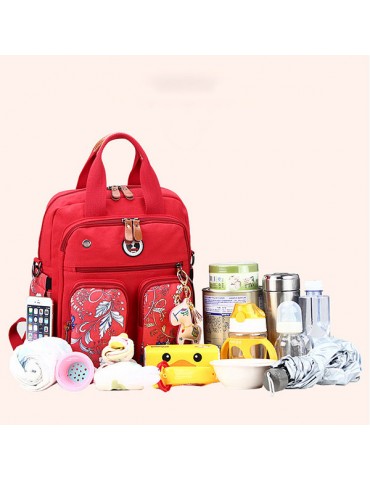 Canvas Large Capacity Print Diaper Bags Mommy Backpack For Women