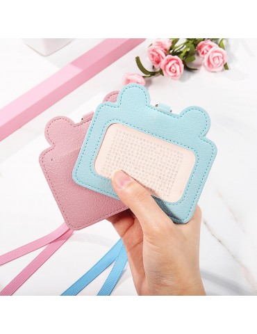 Women Cute Animal Card Holder Solid Wallet Purse Neck Bag