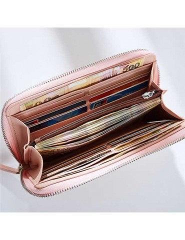 Women Zipper Long Wallets Chain Hasp Crossbody Bags 12 Card Holder Coin Bags 5.5'' Phone Bags