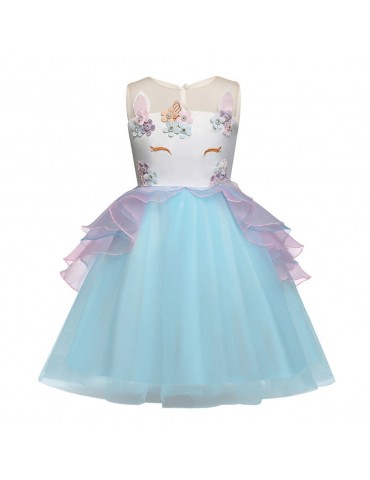 Creative Design Girls Kids Faddish Trendy Formal Princess Dress For 3Y-11Y