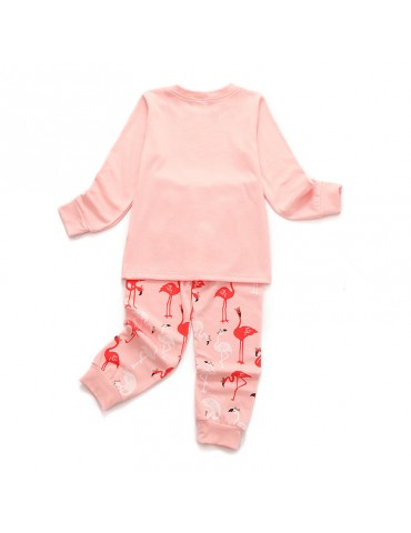 2Pcs Girls Clothing Sets Flamingo Printed Pajamas Sets For 2Y-11Y