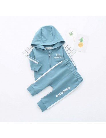 2Pcs Sport Style Spring Kids Clothing Set Boys Girls Hoodies + Jogger Tracksuits Long Pants Set