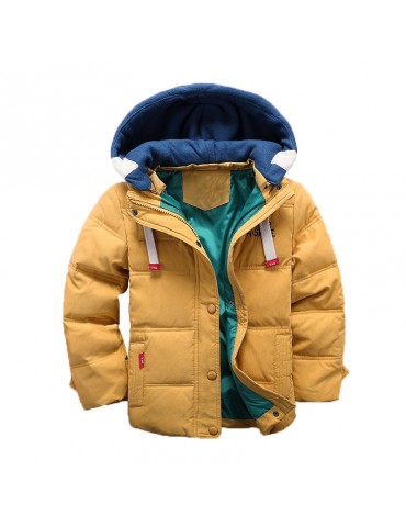 Soft Girls Boys Winter Thick Down Jacket Kids Warm Coat For 4Y-13Y