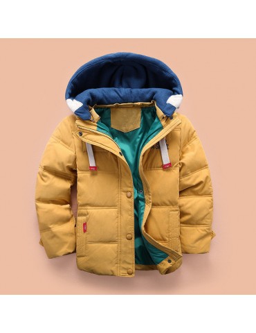 Soft Girls Boys Winter Thick Down Jacket Kids Warm Coat For 4Y-13Y