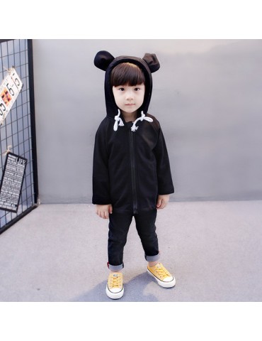 Cute Ear Hooded Kids Coat Spring Clothes For Children Boys Girls Animal Jacket