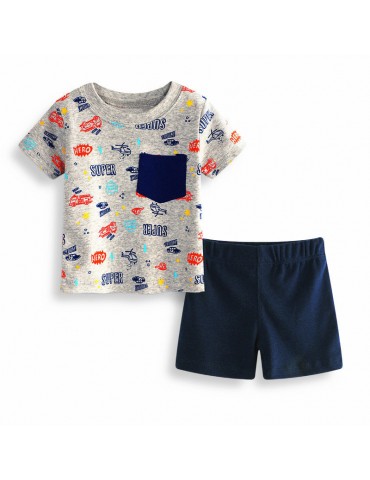 2pcs Super Hero Baby Boys Short Clothing Sets T Shirt + Short Pants Children Summer Clothes