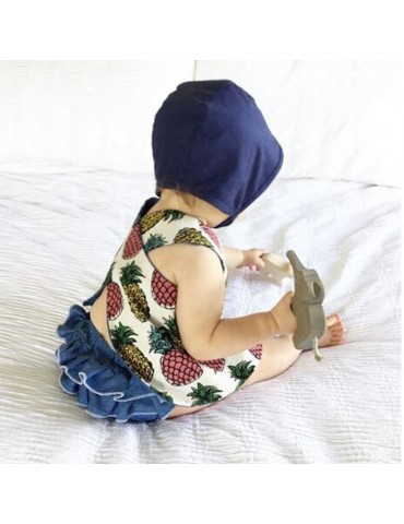 Pineapple Printed Baby Sleeveless Summer Set Vest + Short Pants For 0-24M