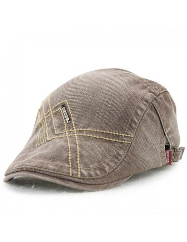 Men Denim Washing Beret Cap Casual Outdoor Sun Visor Hat