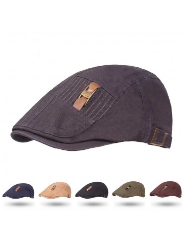 Mens Vintage Adjustable Cotton Beret Cap Casual Sunshade Newsboy Forward Hats