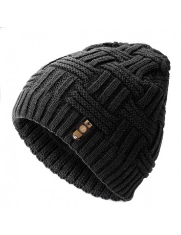 Men Stripe Cotton Woolen Beanie Cap Winter Outdoor Snow Leisure Casual Warm Soft Hat