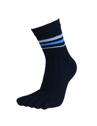 Men Casual Breathable Cotton Five Toe Socks Good Elastic Warm Stripe Tube Socks