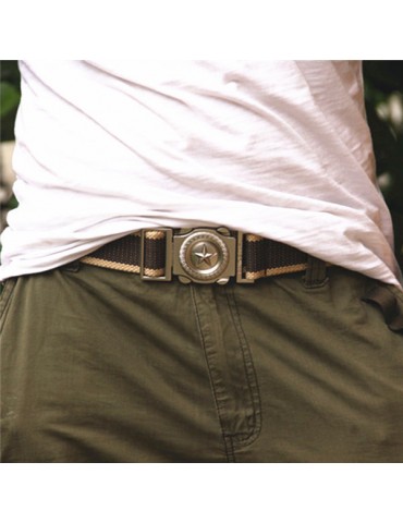 120cm Men Automatic Buckle Casual Outdoor Canvas Belt Thickening Alloy Buckle Pants Strip