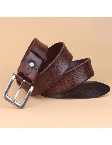 125CM Men Brief Casual First Layer Of Leather Belt All-match Needle Buckle Waistband