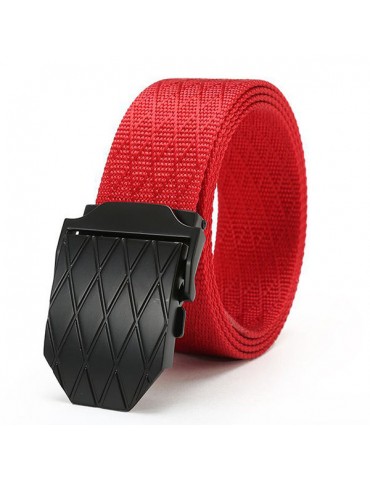 120cm Men Cobwebbing Nylon Automatic Buckle Belt Casual Outdoor Hypoallergenic Canvas Belts