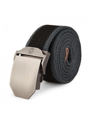 125cm Men Casual Outdoor Canvas Belt Thickening Alloy Buckle Pants Strip