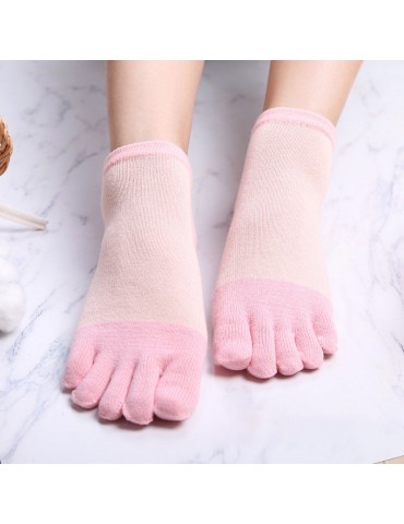 Women Short Tube Five-finger Socks Casual Soft Thick Breathable Soft Deodorant Combination Socks