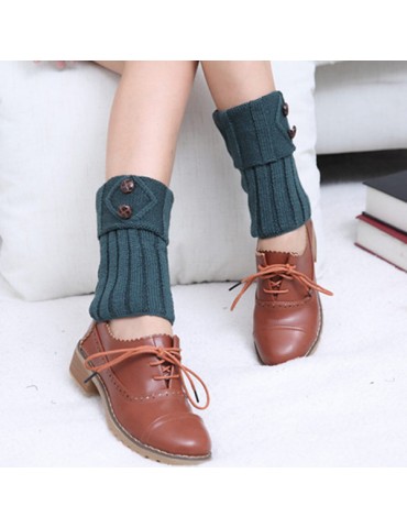 Women's Button Knitting Boot cuff Crochet Toppers Socks Leg Warmers For Boot Socks